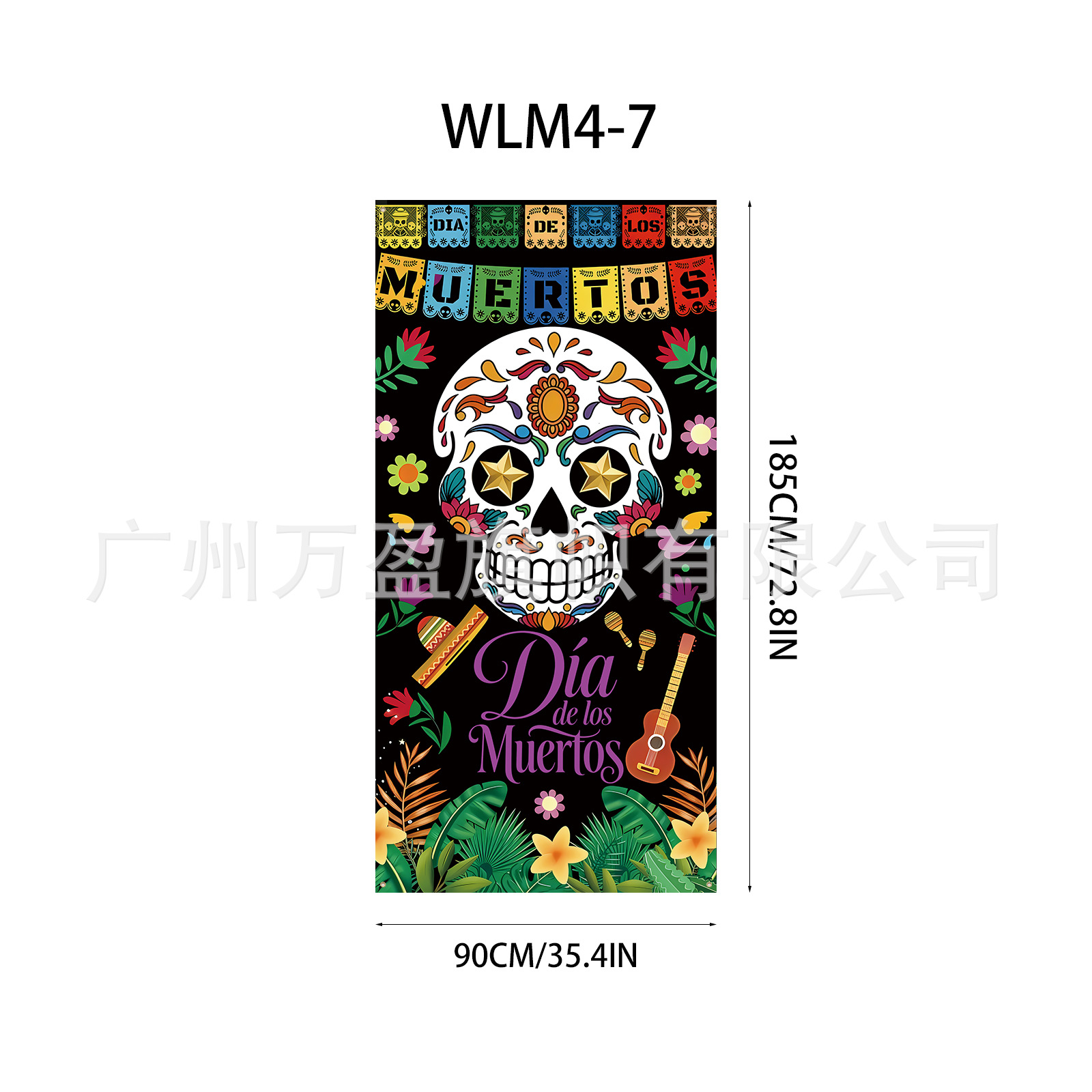 Pancarta Decorativa para Puerta de Poliéster para Día de los Muertos y Fiestas