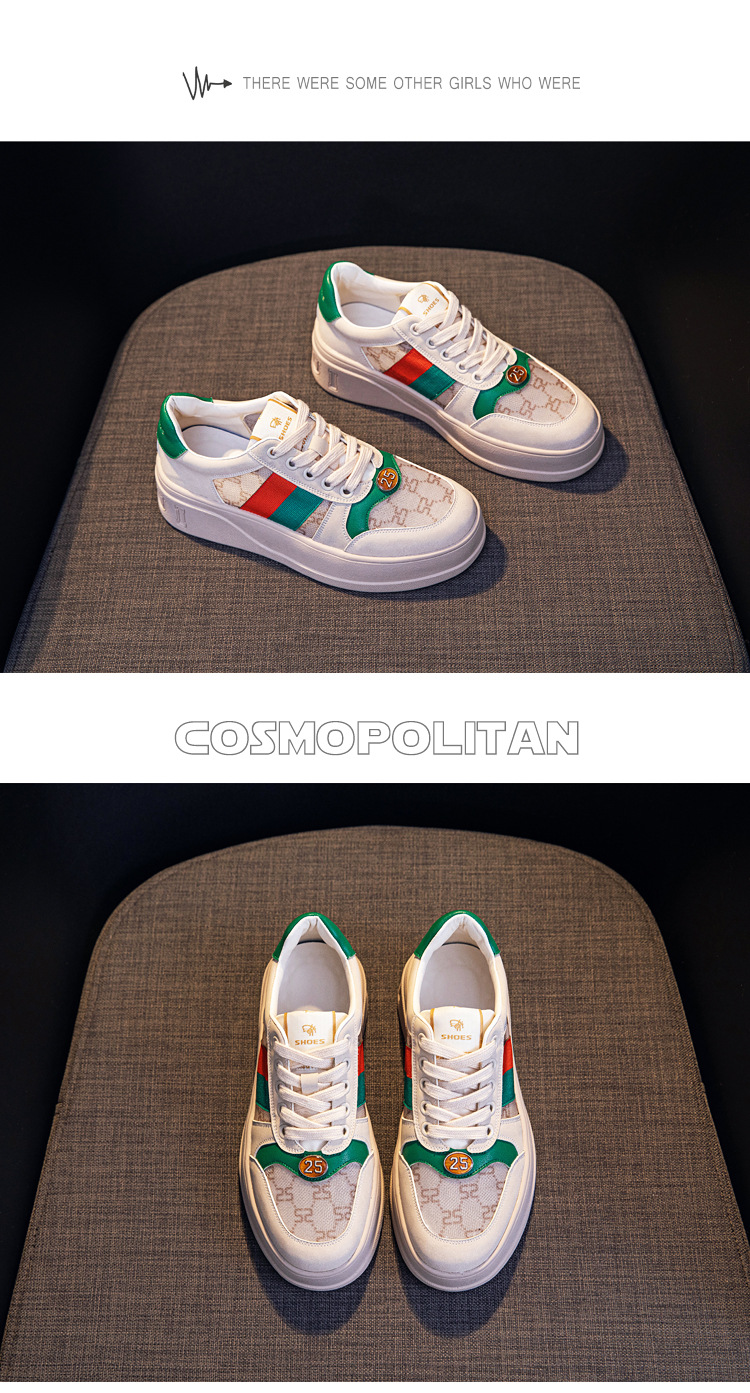 2023 Spring And Autumn New Leather Thick-soled Sneakers Women's Net red sponge cake dirty shoes European goods mesh women's shoes tide_voghion.com