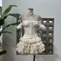 夏季少女甜美风杏色鱼骨