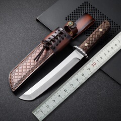 熱売陽江メーカー現物花田一体胴縁鋭利直刀屋外で身を守ってキャンプして直刀を求める