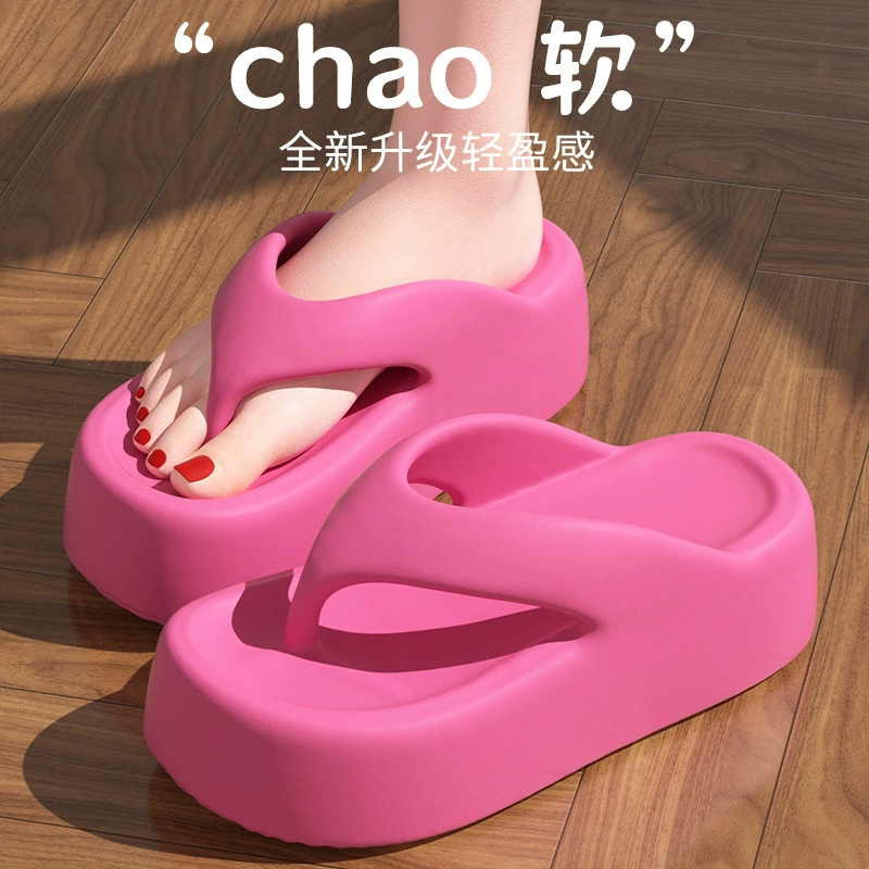 Женские шлепанцы из ЭВА в корейском стиле, тапочки на платформе на толстой подошве, на высоком каблуке и мягкой подошве, шлепанцы для пляжного отдыха, сандалии