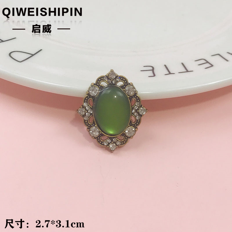 启威长方形花盘珍珠钻五角diy材料 水钻扣鞋包包花配饰  合金配件|undefined