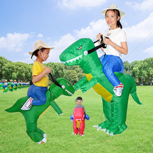 跨境批發綠恐龍充氣服兒童恐龍服表演服霸王龍充氣服道具騎行坐騎