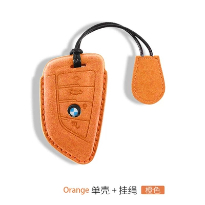 Car key bag | X6 X7 suede - bmw-b-suede-key-set-lanyard-orange