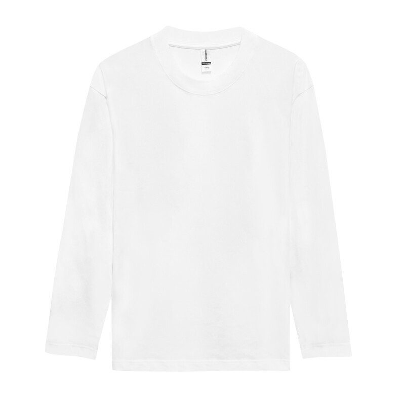 Camiseta de manga larga de algodón puro 220g kangli spray directo artesanía ropa de clase empresarial ropa de trabajo tendencia deportiva cuello redondo de ocio