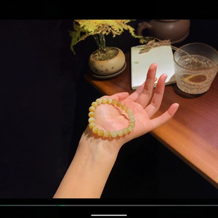 Jin Yutang Xinjiang Hetian Jade Sugar White Jade Warm and Fine Whole String Polished, Round and Comfortable to Wear Beads