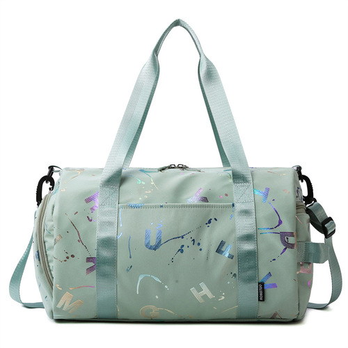 New Style Wet and Dry Separation Handheld Fitness Bag with Large Capacity Independent Shoe Compartment, Short Trip Business Trip Travel Bag, Printed Yoga Bag