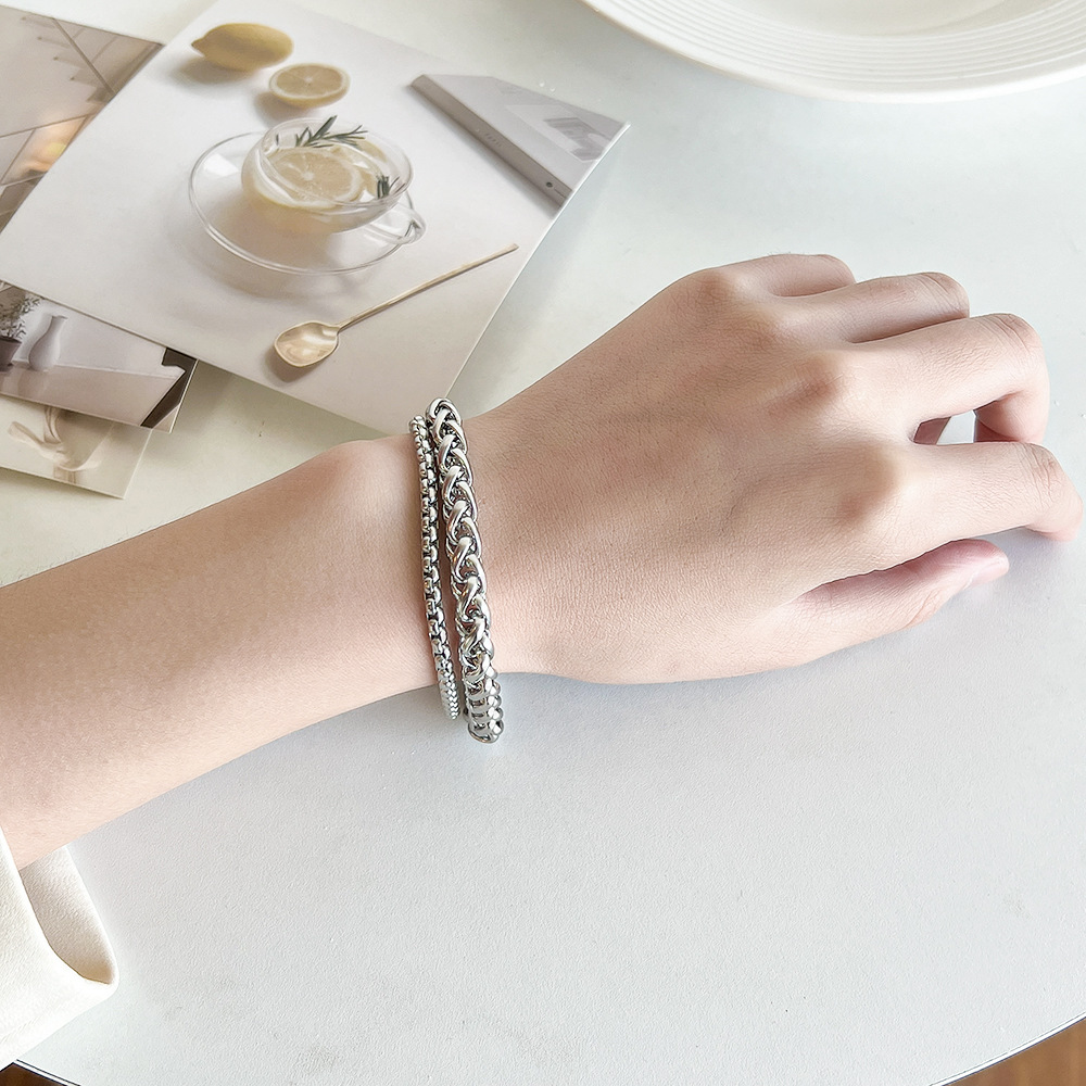 Original Design Solid Color Titanium Steel Handmade Bracelets 1 Piece