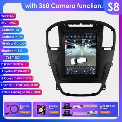 DVD Navigation, Sub-Opel Insignia Car Vertical - with-360-camera-8128g-wifi4g-lte-version-7862-carplay-eight-core-97inch-suitable-for-09-13-opelbuick-regal