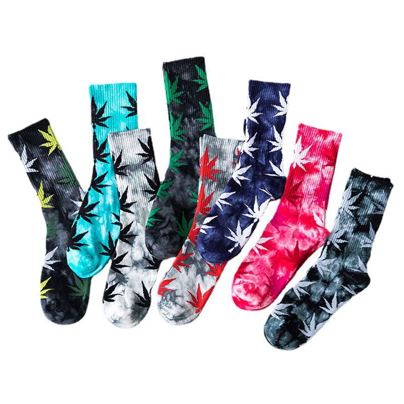 2025d Tie-Dye Mid-Calf For Men Sports Trendy Ins High-Top Women Cotton Street Fashion Colorful Socks Slip_voghion.com