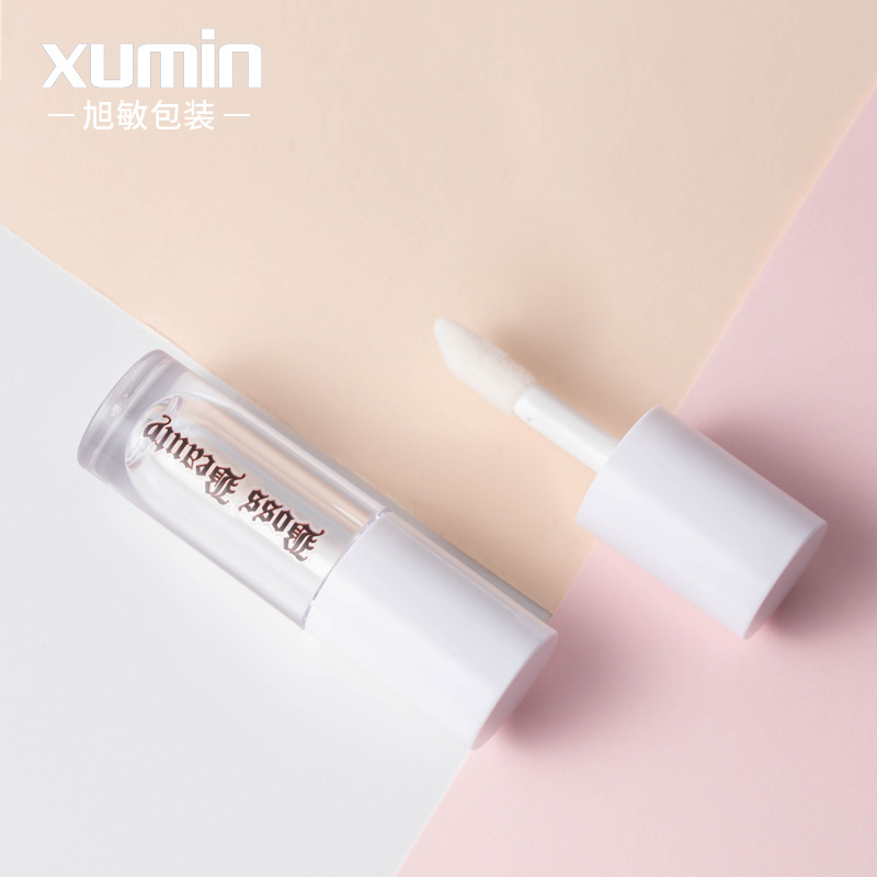 Xumin en stock embalaje de maquillaje 6,5 ml botella transparente lápiz labial labio esmalte tubo blanco cubierta tubo corrector líquido tubo de sombra de ojos