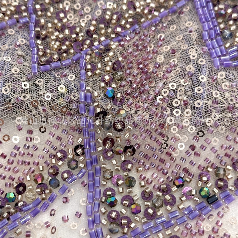 Bordado de tubo de cuentas Verano Industria pesada Alta costura Bordado Falda Vestido de moda Tela LACE Suministro de fabricantes de comercio exterior transfronterizo image 3