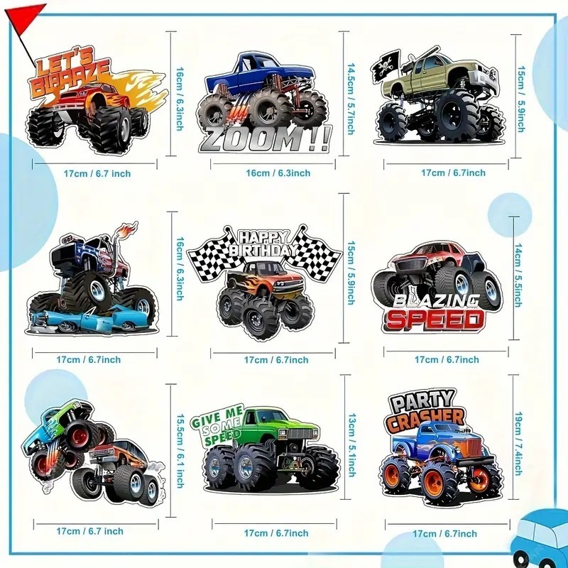 Amazon オフロード車のテーマの装飾子供の誕生日パーティーの装飾モンスターカーの誕生日の装飾ハニカム装飾品|undefined
