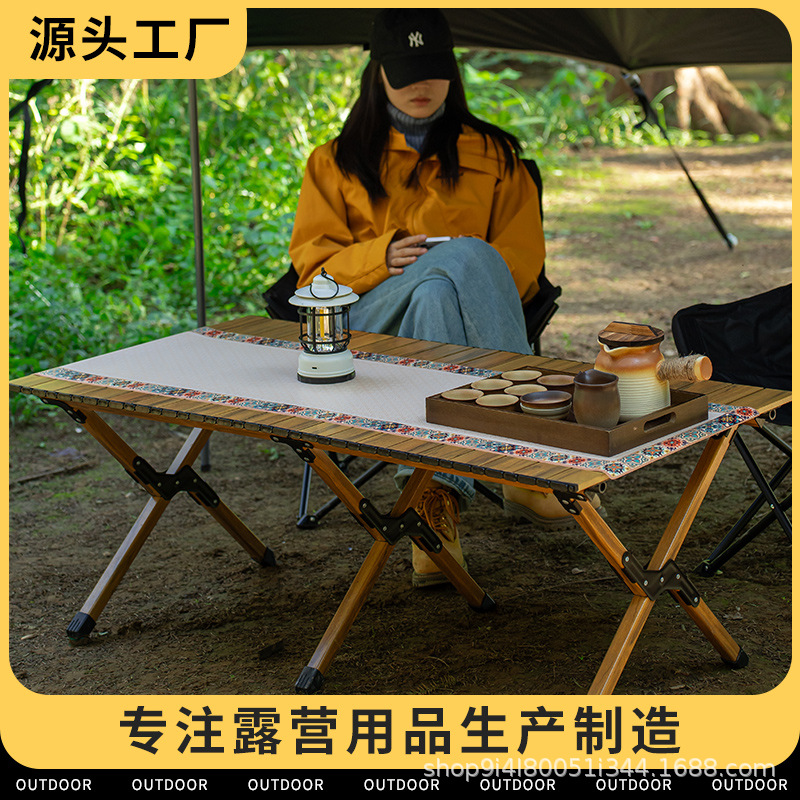 Outdoor Folding Table Aluminum Alloy Portable Egg Roll Table Camping Table and Chairs Barbecue Picnic Table Picnic Equipment Stall