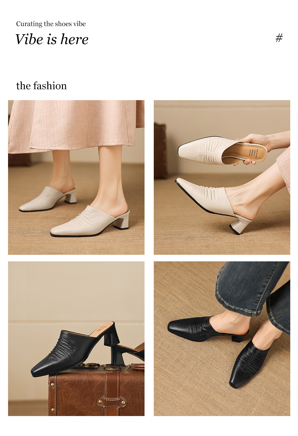 Sandal cao gót nữ mũi kín gót hở, gót 5 cm — đen chi tiết 1