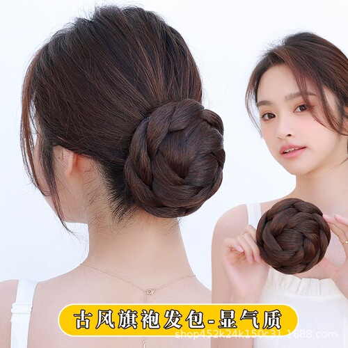 Support one-piece disposable hair accessories】Ancient style hair pack and hairpin set Hanfu false hair accessories ancient hair style hairpin qipao hair bun for the back of the head