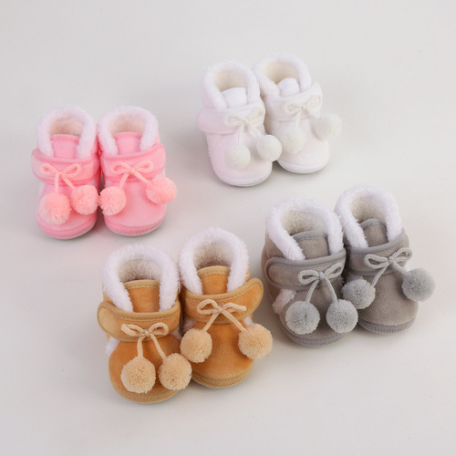 Children's Winter Cotton Shoes for Toddlers, Non-Slip Soft Sole, Fleece Lining, for 1-Year-Olds, Unisex Baby Shoes