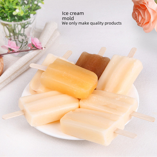 International Trade 10-in-a-Row Snowflake Popsicle Mold Silicone Ice Stick Old Popsicle Mold DIY Ice Cream Ice Tray Wooden Sticks