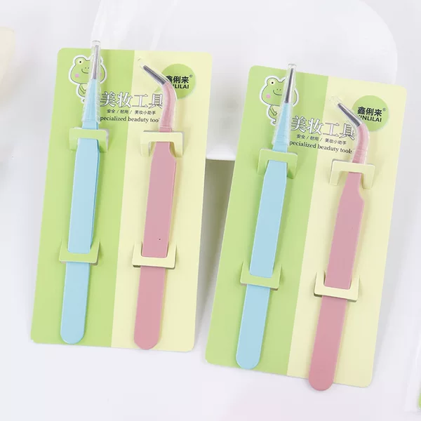 Stainless Steel False Eyelash Tweezers Cartoon Girl's Handbook Clip Multi-Purpose Eyebrow Clip Eyelash Grafting Clip Eyelash Clip