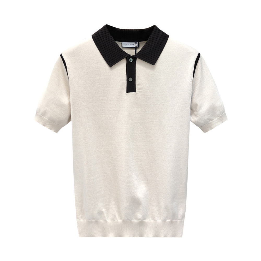 Polo camiseta de punto camiseta de manga corta camiseta de hombre paul línea tridimensional viejo qianfeng verano fábrica transfronteriza al por mayor