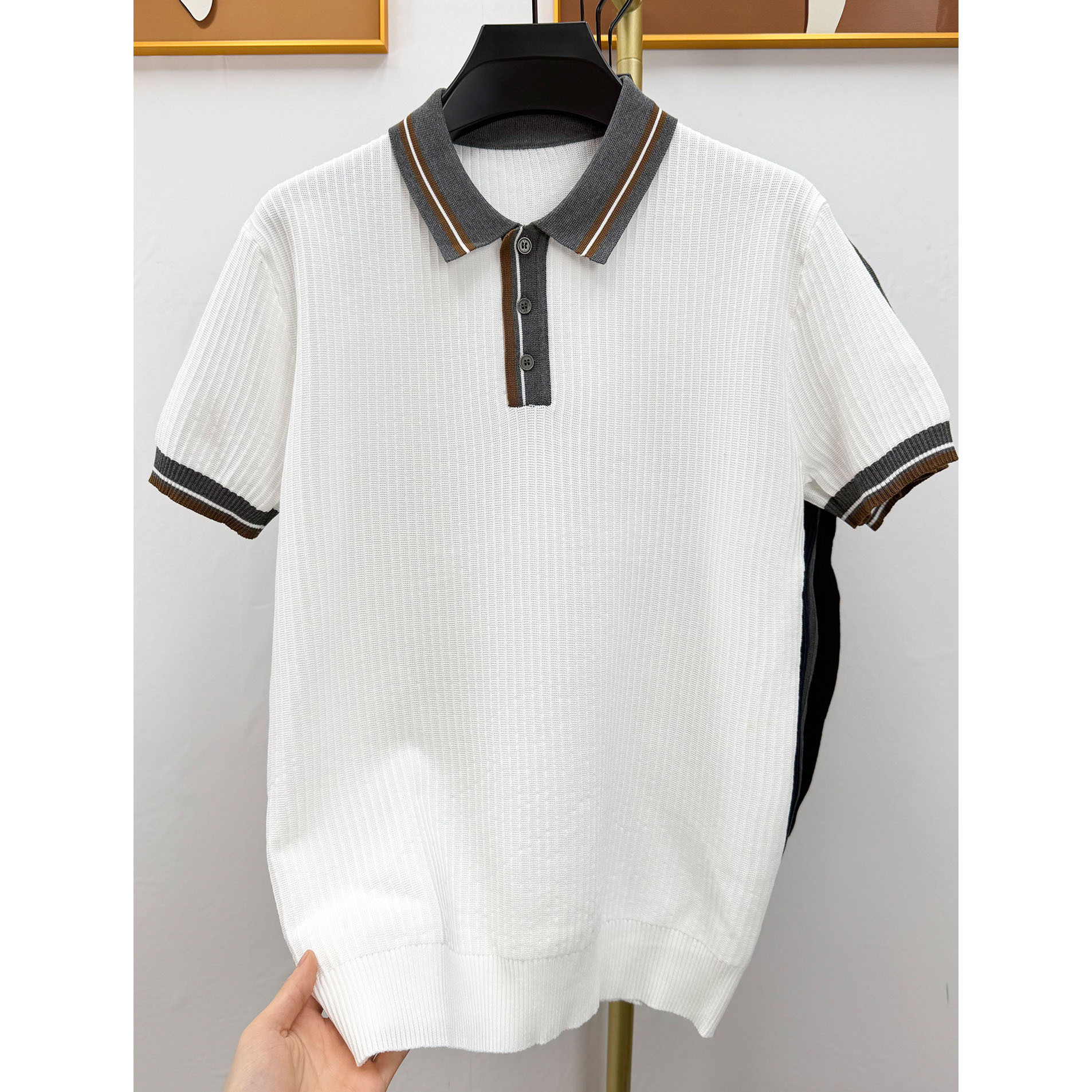 Camisas de polo de manga corta, camisetas de punto, camisetas comerciales de color, comercio exterior transfronterizo al por mayor