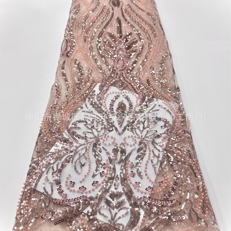 Fabricantes de moda estereoscópica vestido de mano de perlas tubo tejido bordado europeo y americano sexy tejido bordado al por mayor image 3