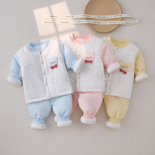 Baby quilted suit cotton cotton padded clothes thickened underwear split warm clothes newborn baby thin cotton clothes winter clothes