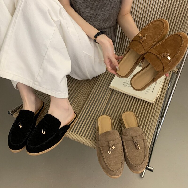 2026 Couple's Style Moccasins, British Style Round-Toe Suede Tassel Flat Mules, Slip-On Loafers