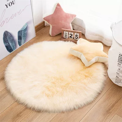 No-Wash Red Carpet Visual – Car Carpet - beige-60cm-diameter-round