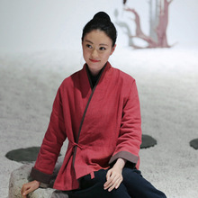 2024秋冬新款复古中国风改良禅意茶服中式盘扣居士服长袖上衣女