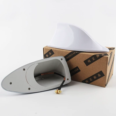 Car shark fin antenna Universal with enhanced signal radio function roof modification antenna decoration sand fish tail (vehicle antenna) - radio-antenna-white