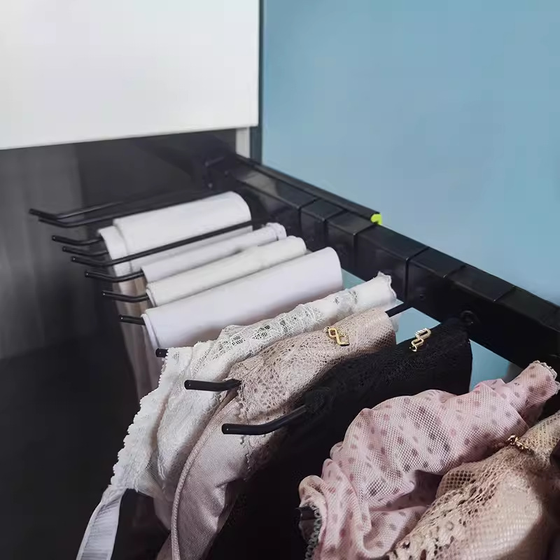裤子滑轨货架伸缩挂杆自制置物架抽方管收纳T架衣柜滑轨内衣收纳