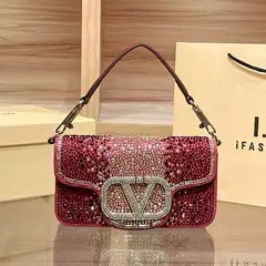 2026 New Fashion Rhinestone Square Crossbody Bag, Premium Chain Shoulder Handbag