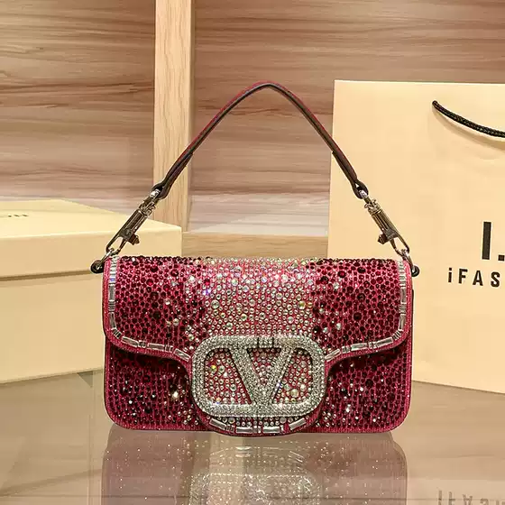 2026 New Fashion Rhinestone Square Crossbody Bag, Premium Chain Shoulder Handbag