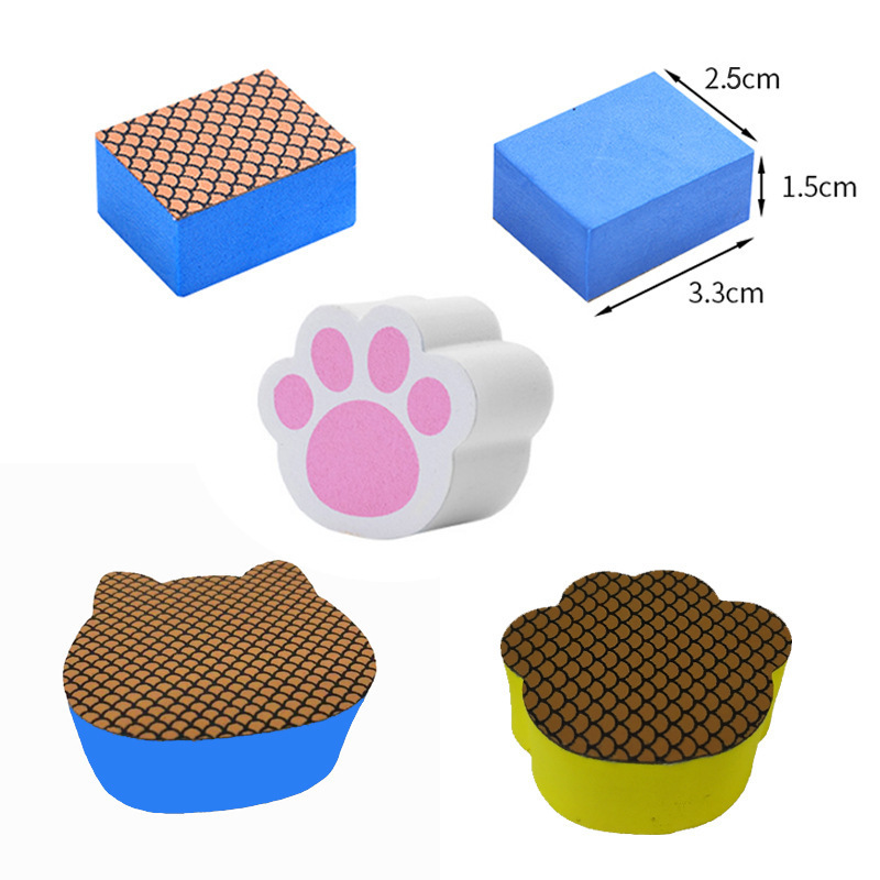 Cartoon Creative Cat Paw Mirror Cleaning Sponge Fish Scale Sponge for Bathroom Glass Mirror Stain Removal Cleaning Sponge