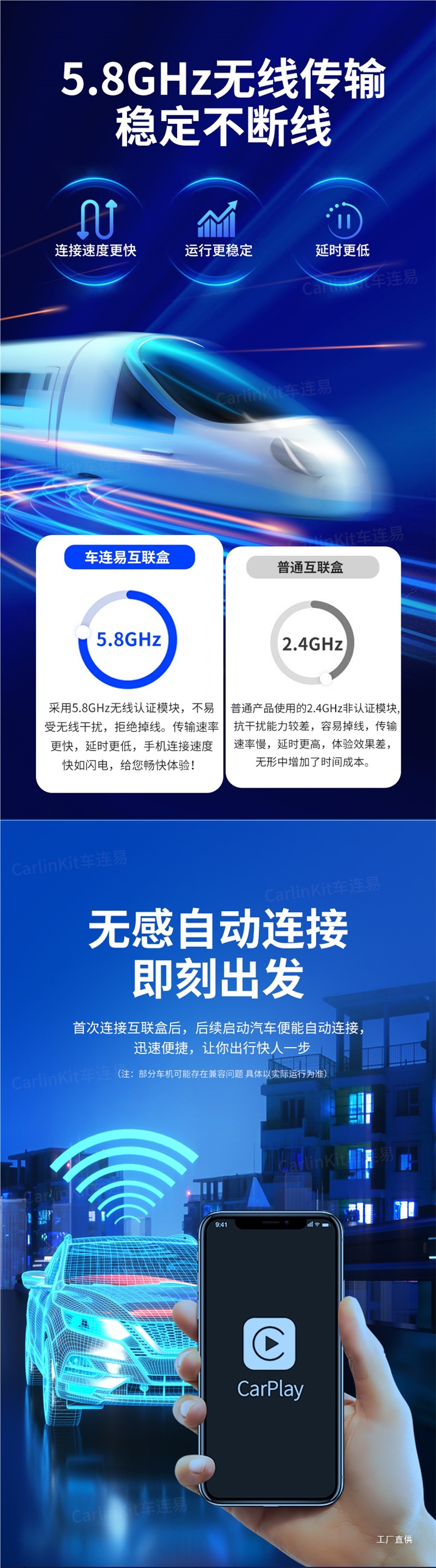 Carlinkit Is Suitable for Android Large Screens, Apple Wireless Carplay, Huawei Hicar Box, Smart Connectivity, Peihui