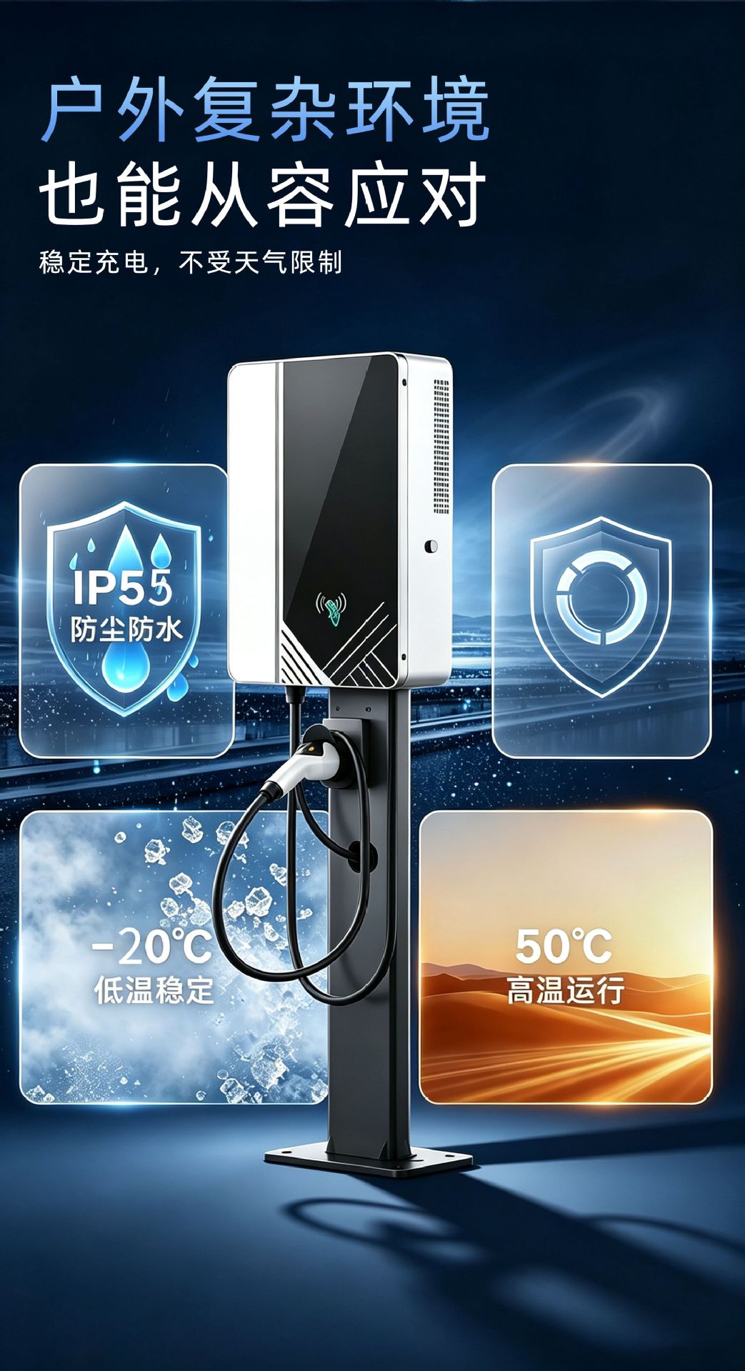 7KW DC charging pile, fast charging, commercial charging gun, stable charging cable, suitable for commercial high-power applications