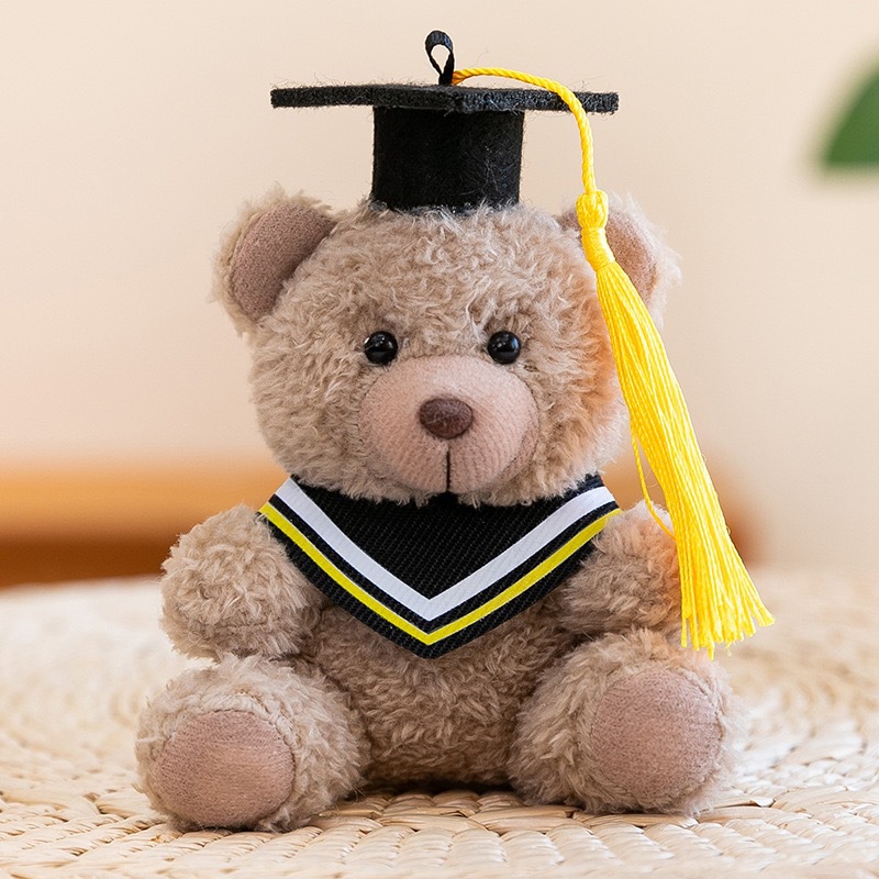 Graduation Doctor Bear Puppy se puede imprimir logotipo maestro de licenciatura Teddy Bear muñeca regalo de graduación