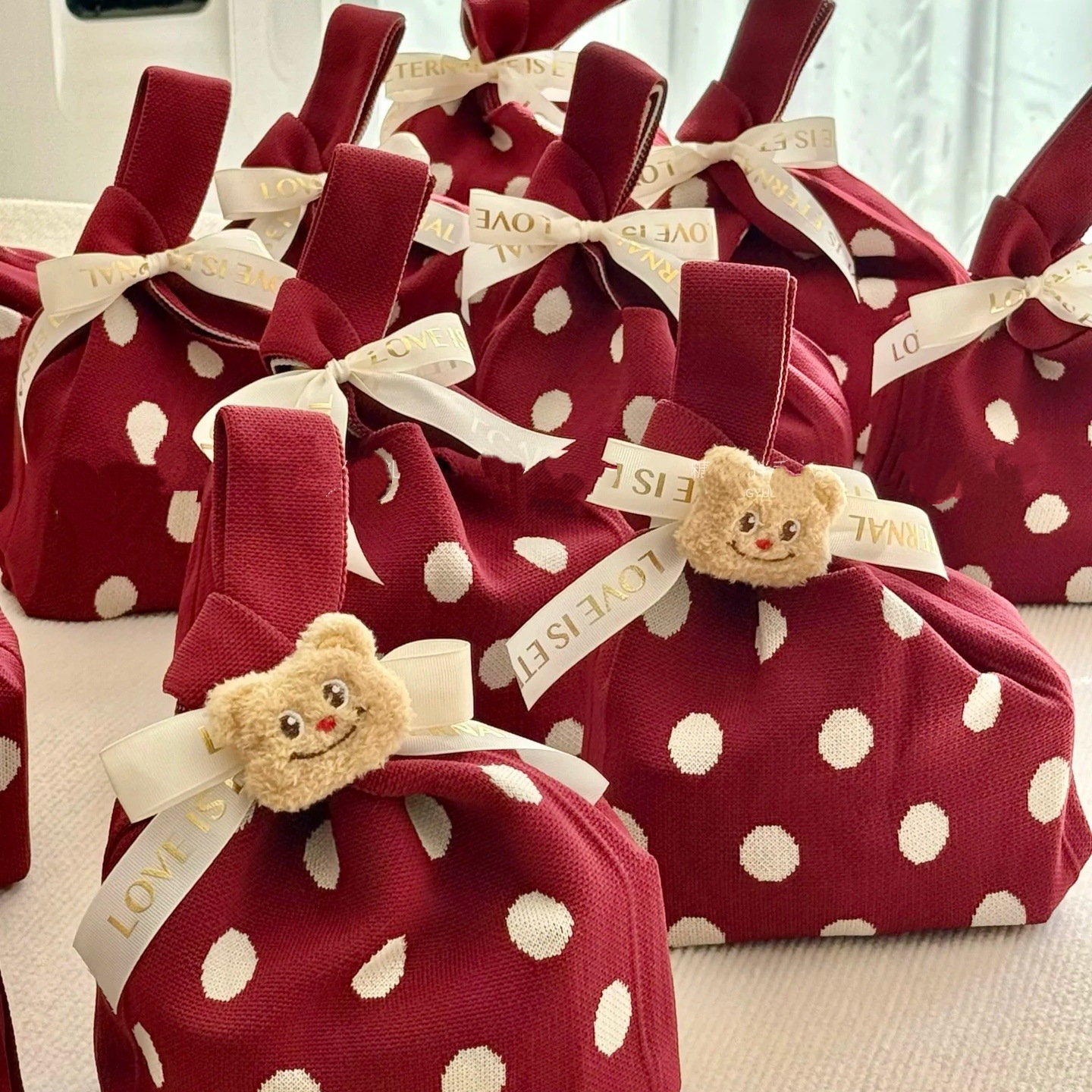 红色针织包手拎包托特包斜挎包手提袋包包编织包女包钱包2025新款