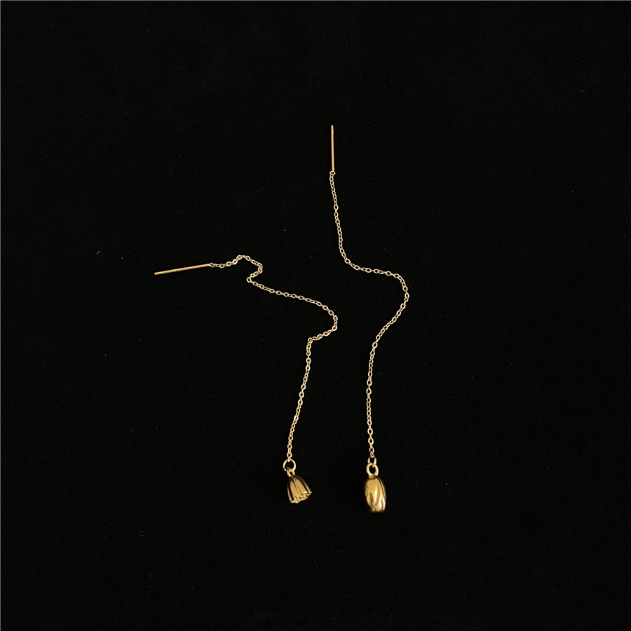 Dos pendientes de hihuan lavable de acero de titanio de loto líneas de oreja asimétrica cara de adelgazamiento de color alto pendientes de retención