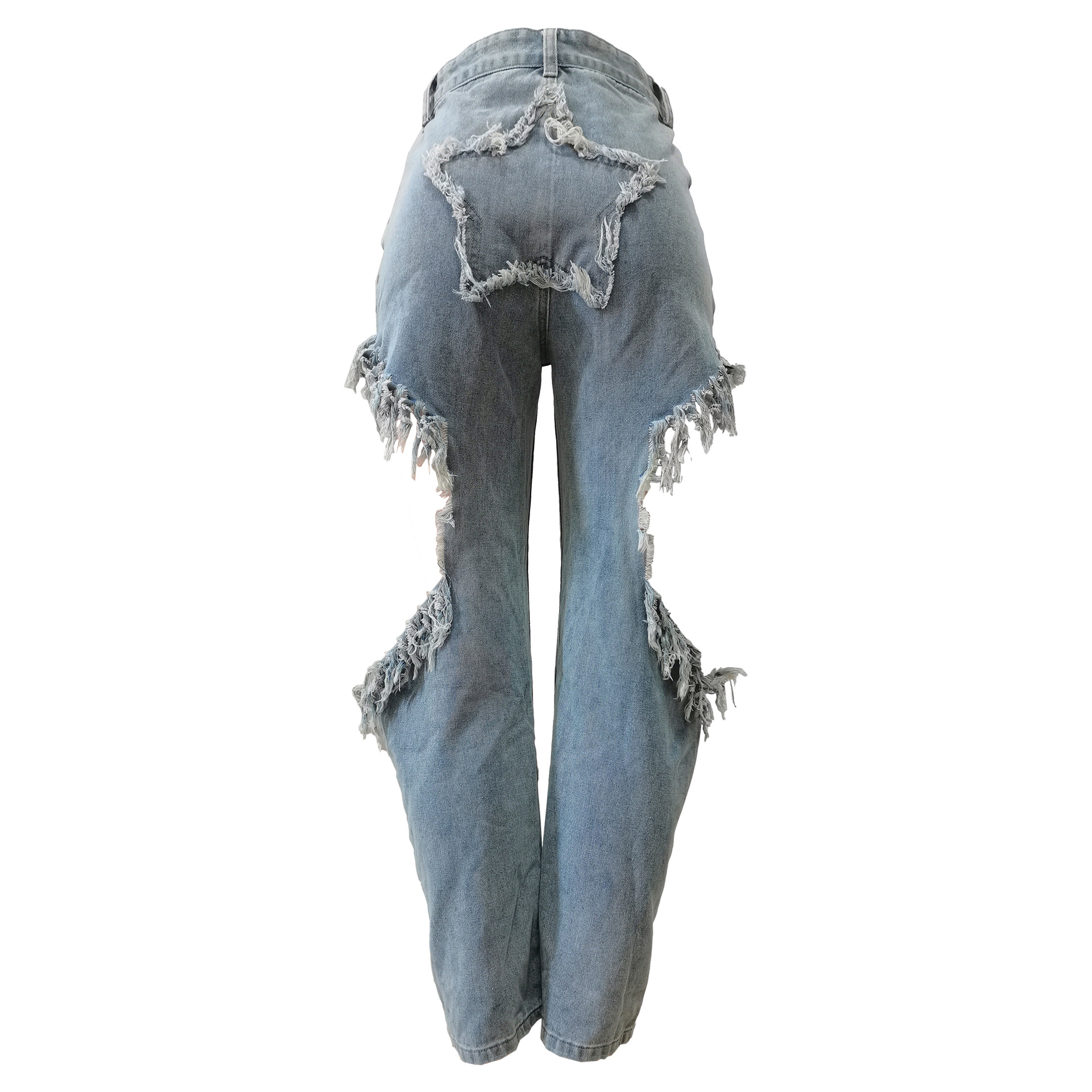 Femmes Rue Vêtement De Rue Couleur Unie Toute La Longueur Lavé Déchiré Jeans display picture 6