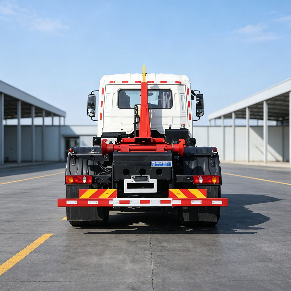 Pure electric detachable garbage truck, 18-ton hook-arm garbage truck, new energy school property hook-arm garbage truck
