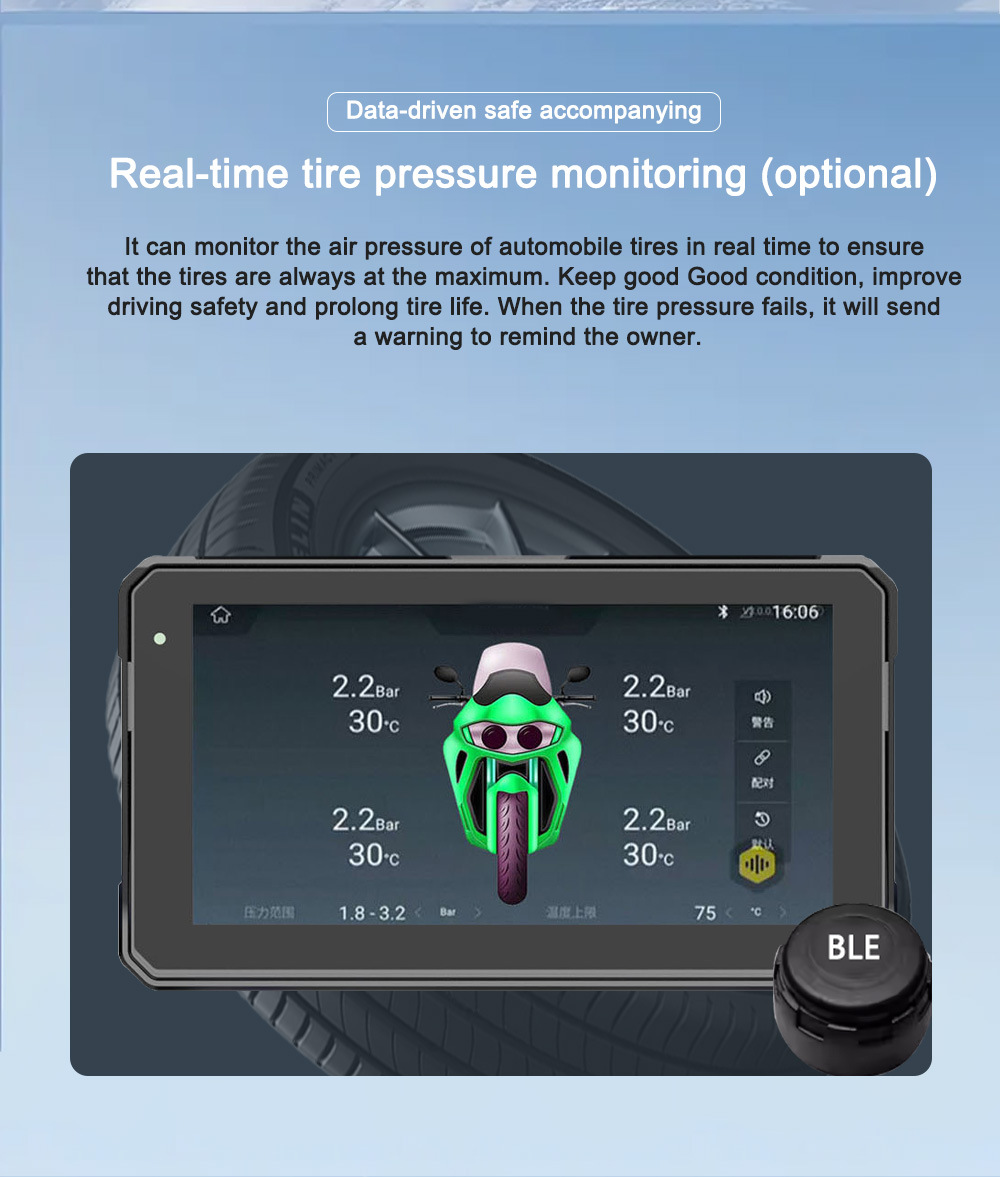 Cross-Border 6inch Motorcycle Dash Cam Wireless Carplay Android Auto Gps Screen Projection Recorder