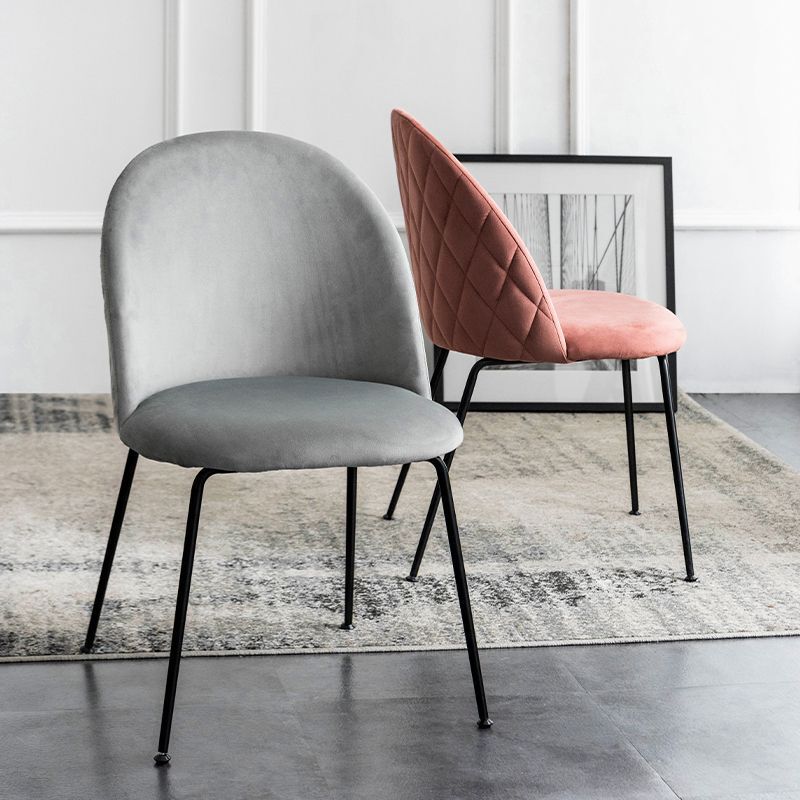 Velvet Soft Chair Dining Chair Home Modern Simple Bedroom Living Room Backrest Chair Dressing Chair Fabric Chair Dining Chair