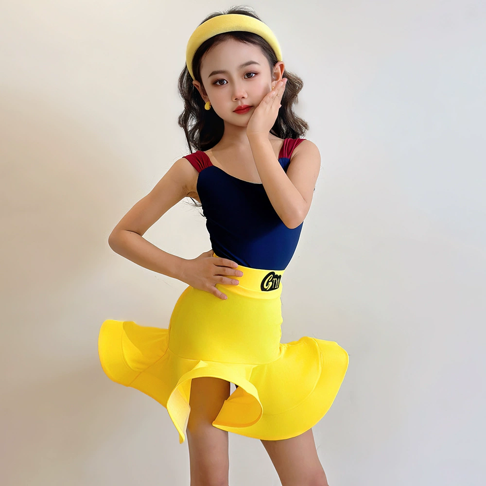 GTY2025 новая летняя детская тренировочная форма для латинских танцев, тренировочная форма без рукавов L22578