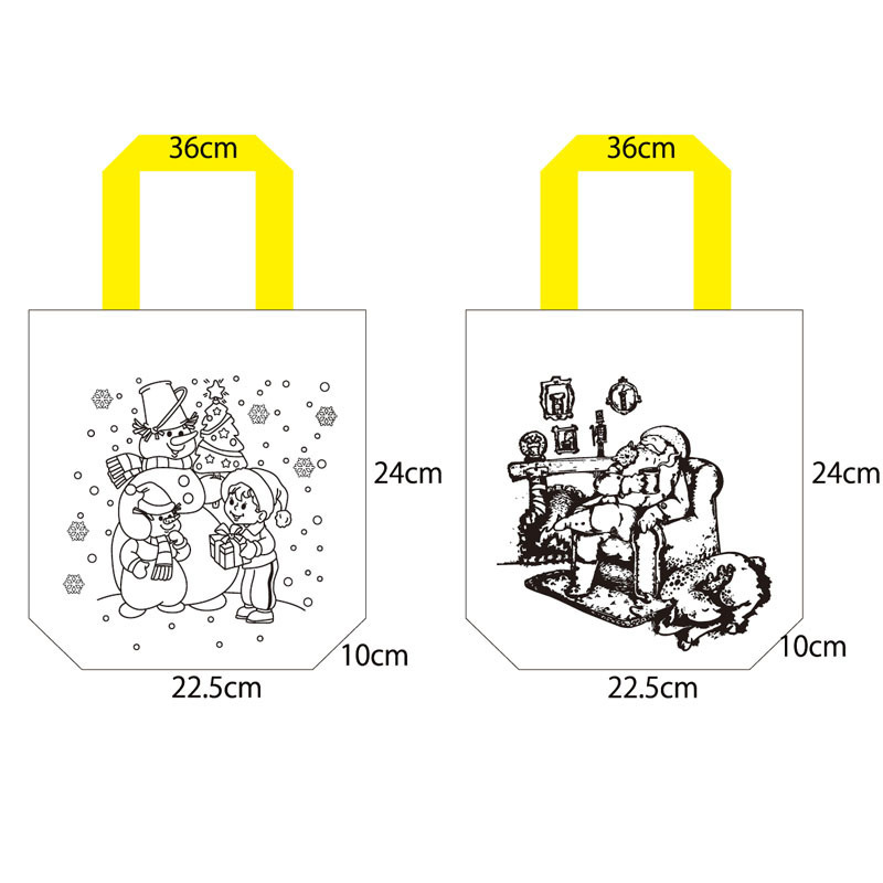 Niños hechos a mano DIY pintando bolsas de graffiti personalizadas regalo de jardín de infantes dibujos animados no tejidos pintura relleno bolsas de mano