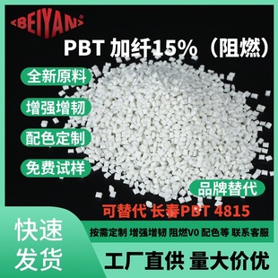 Modified PBT fiber 15% flame retardant V0 fireproof high temperature white environmental protection new material PBT particle material for auto parts