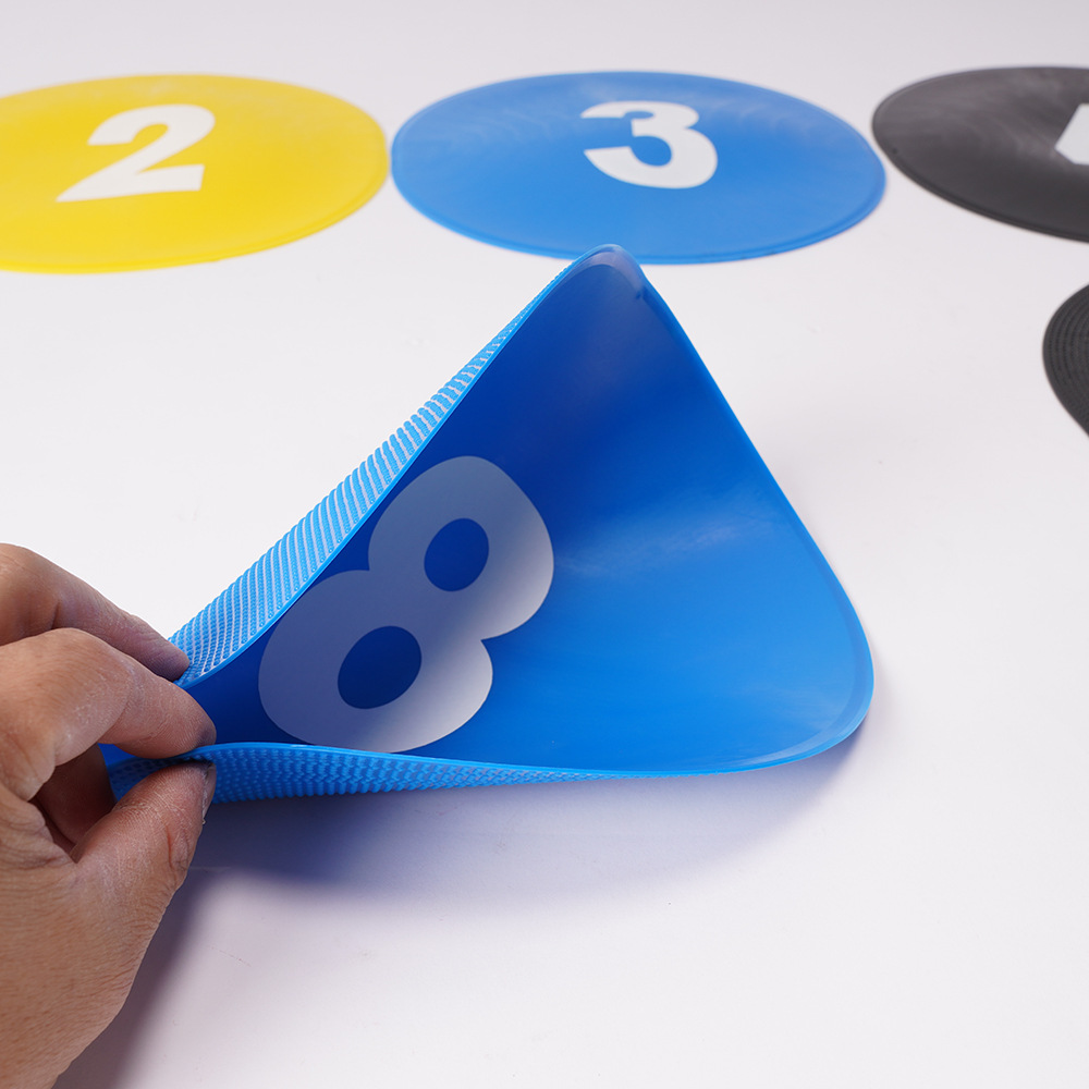 Placa de logotipo plana Placa de logotipo redonda Marca de entrenamiento de fútbol Placa de logotipo blando Placa de logotipo digital