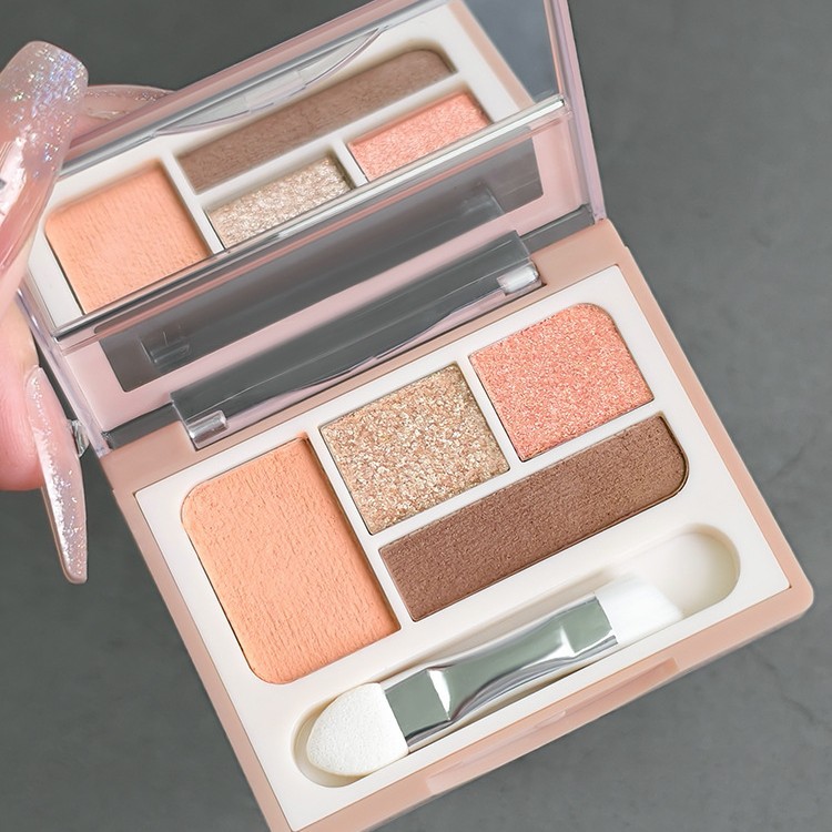 Mgl Four-Color Eyeshadow Palette All-In-One Matte and Pearlescent Brightening Early Morning Student Multifunctional Comprehensive Multi-Use Earth Tones