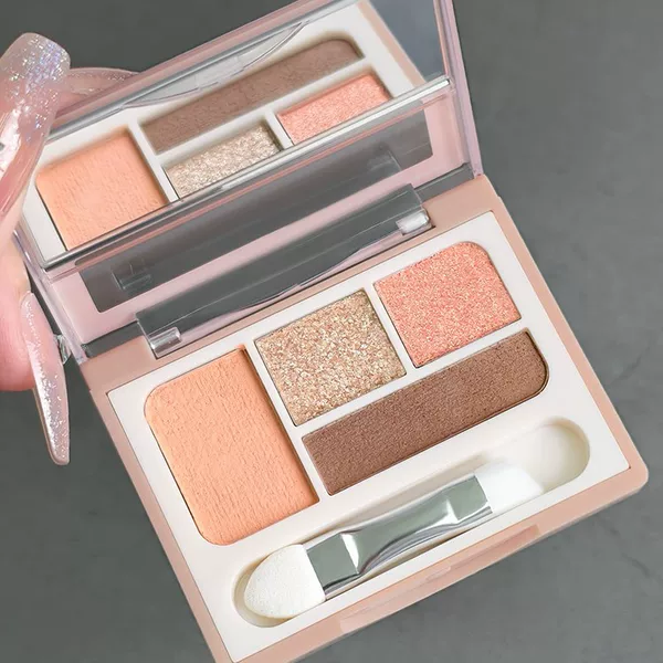 Mgl Four-Color Eyeshadow Palette All-In-One Matte and Pearlescent Brightening Early Morning Student Multifunctional Comprehensive Multi-Use Earth Tones